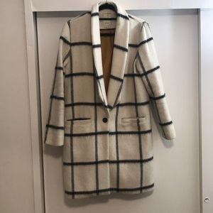 Anthropologie Simple Plaid Fall Coat with Lapels